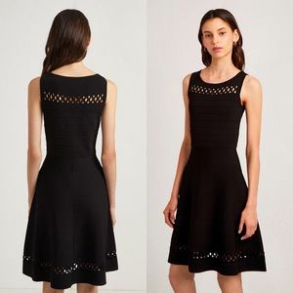 French Connection Kai Black Fit And Flare Sweater Dress, Size 2